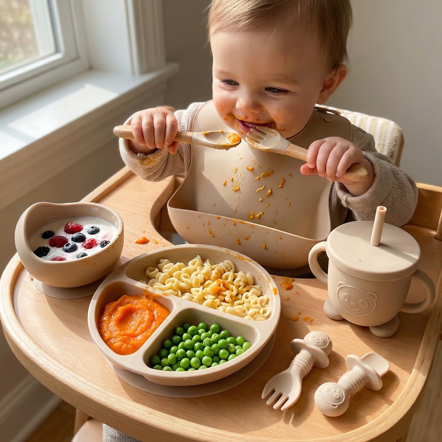 Set Pappa Svezzamento 8 Pezzi in Silicone