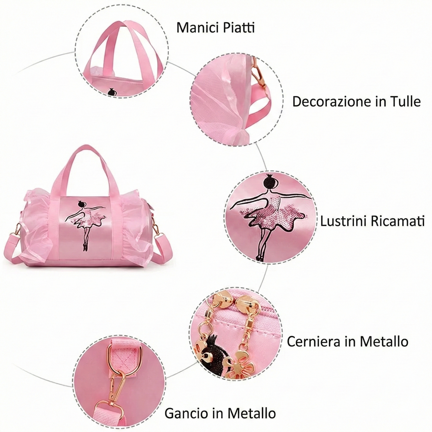 Borsa Sportiva "Ballet" Rosa