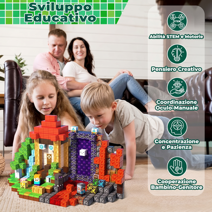 Set di Cubi Magnetici 3D Stile Pixel