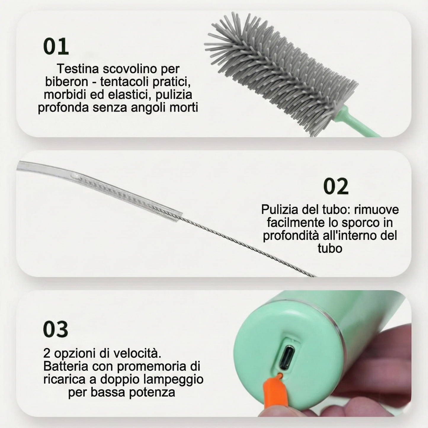 Kit Pulizia Biberon Elettrico Ricaricabile