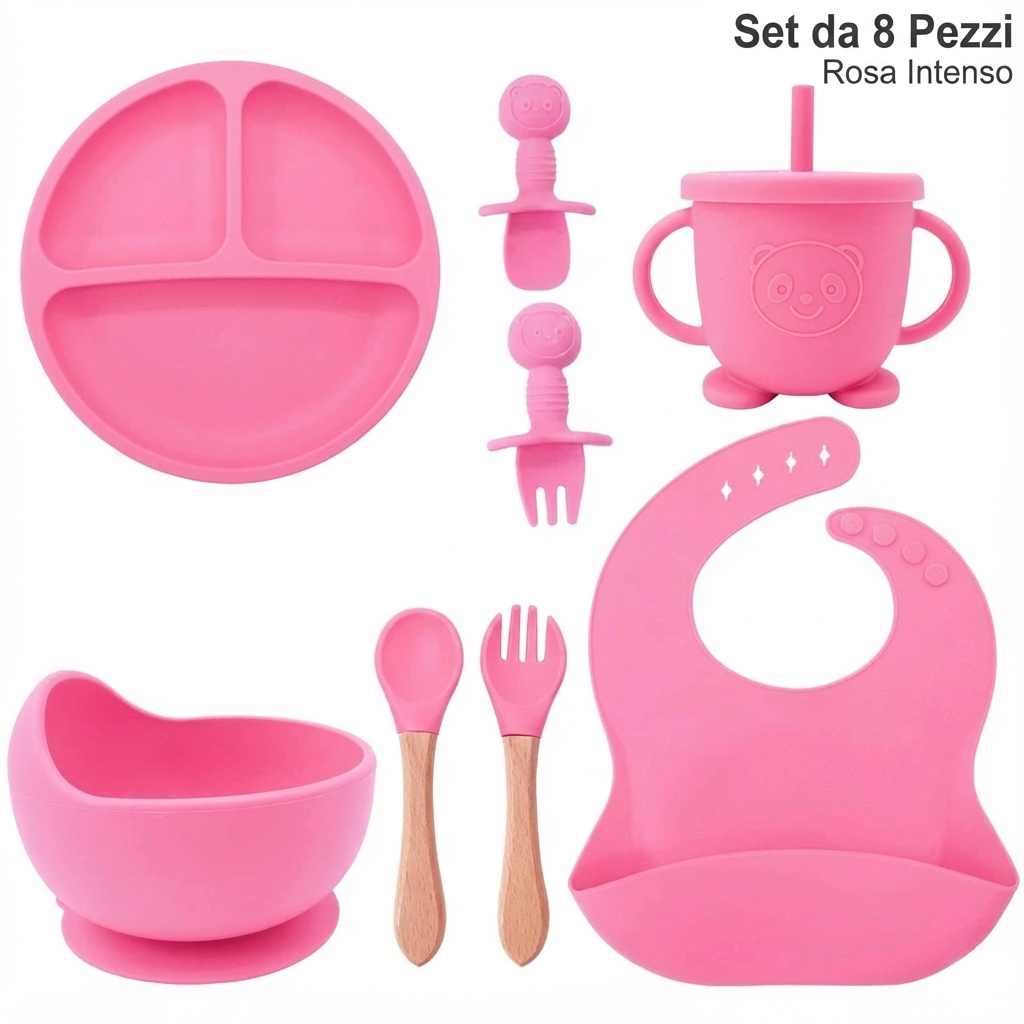 Set Pappa Svezzamento 8 Pezzi in Silicone
