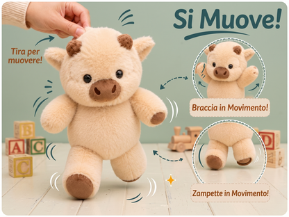 Peluche Mucca Highland Morbidissimo e Interattivo