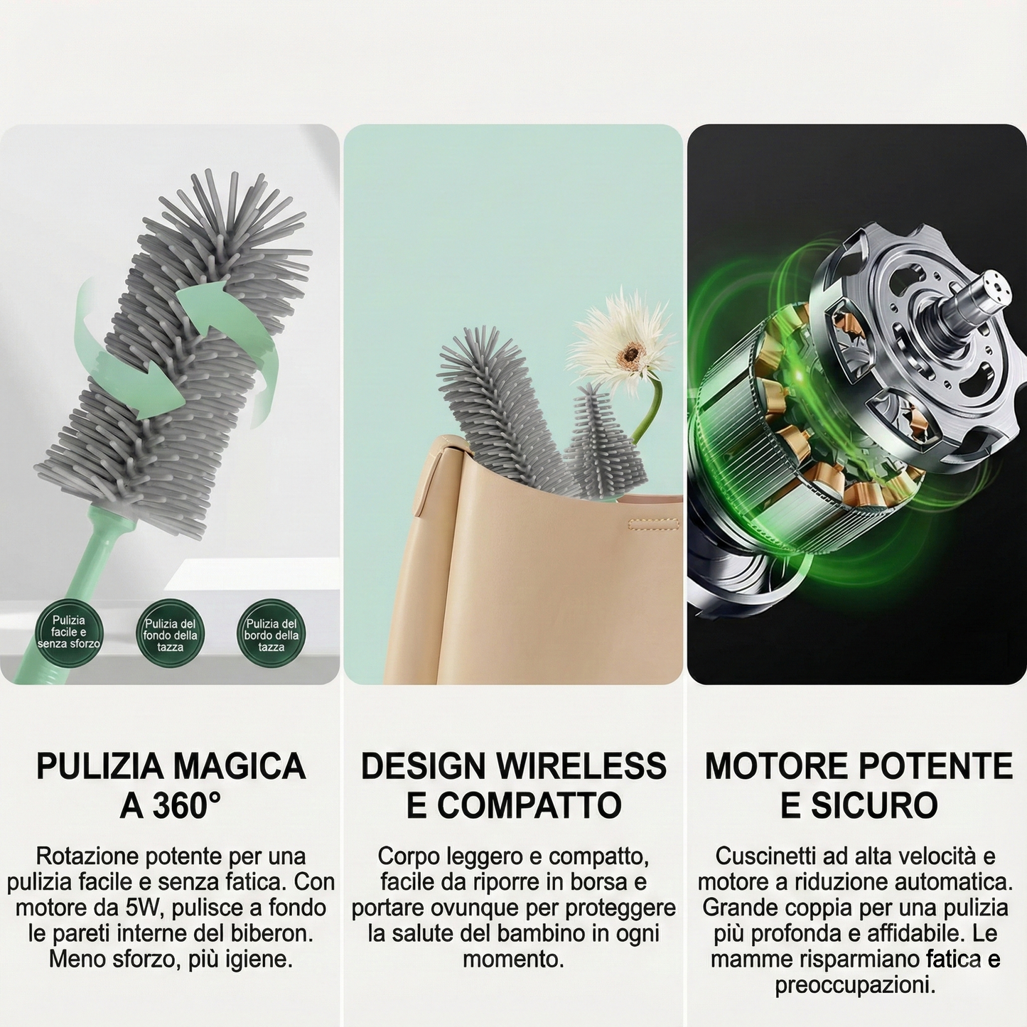 Kit Pulizia Biberon Elettrico Ricaricabile