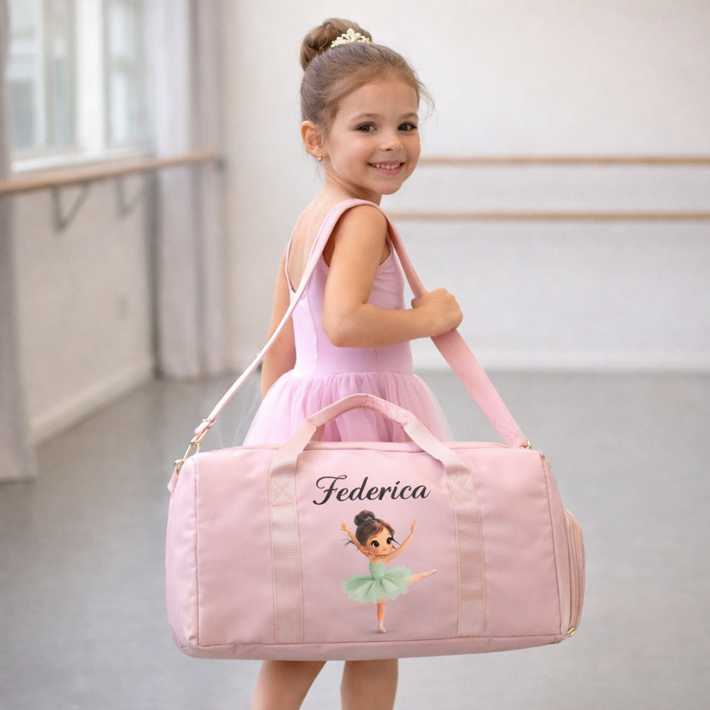 Borsone Danza Personalizzato con Nome e Ballerina