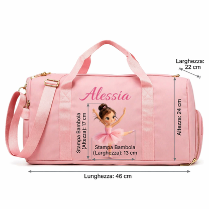 Borsone Danza Personalizzato con Nome e Ballerina