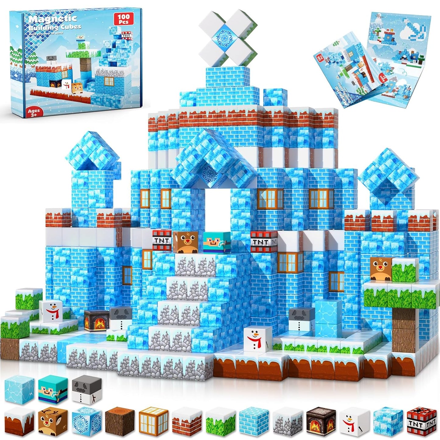Set di Cubi Magnetici 3D Stile Pixel